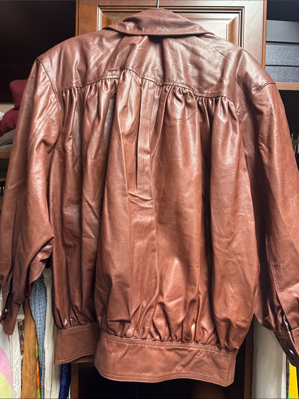 The Shirred Oversized Leather Jacket NWT - Picture 5 of 5